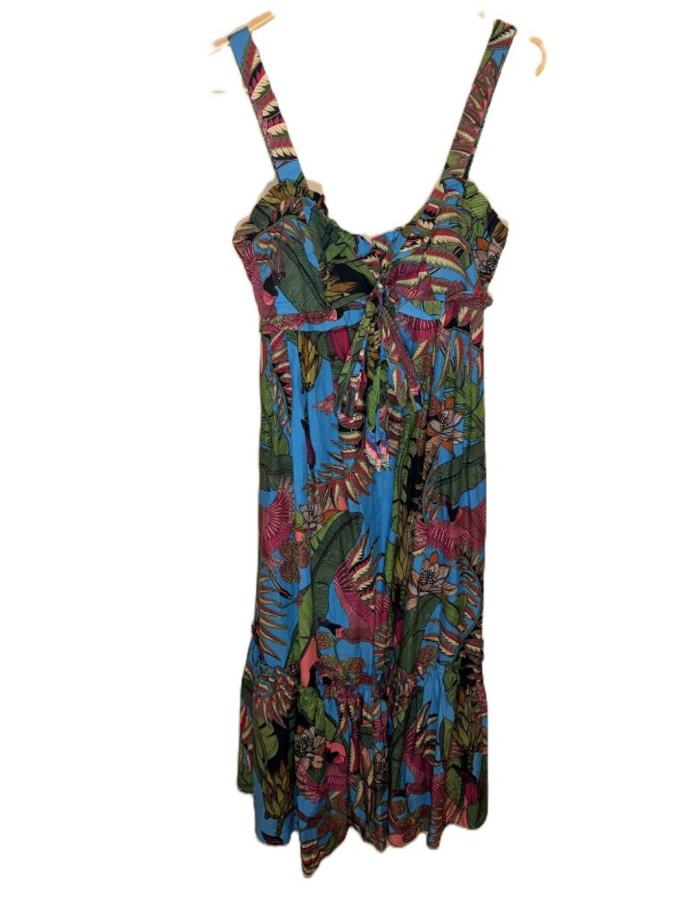 FARM Rio Totally Tuiuiu Cotton Maxi Dress S EUC